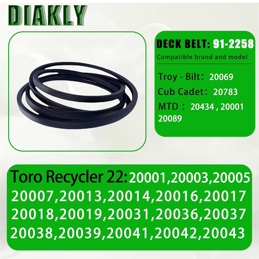 Amazon.com : 91-2258 V-Belt for Toro Recycler 22'' and Super